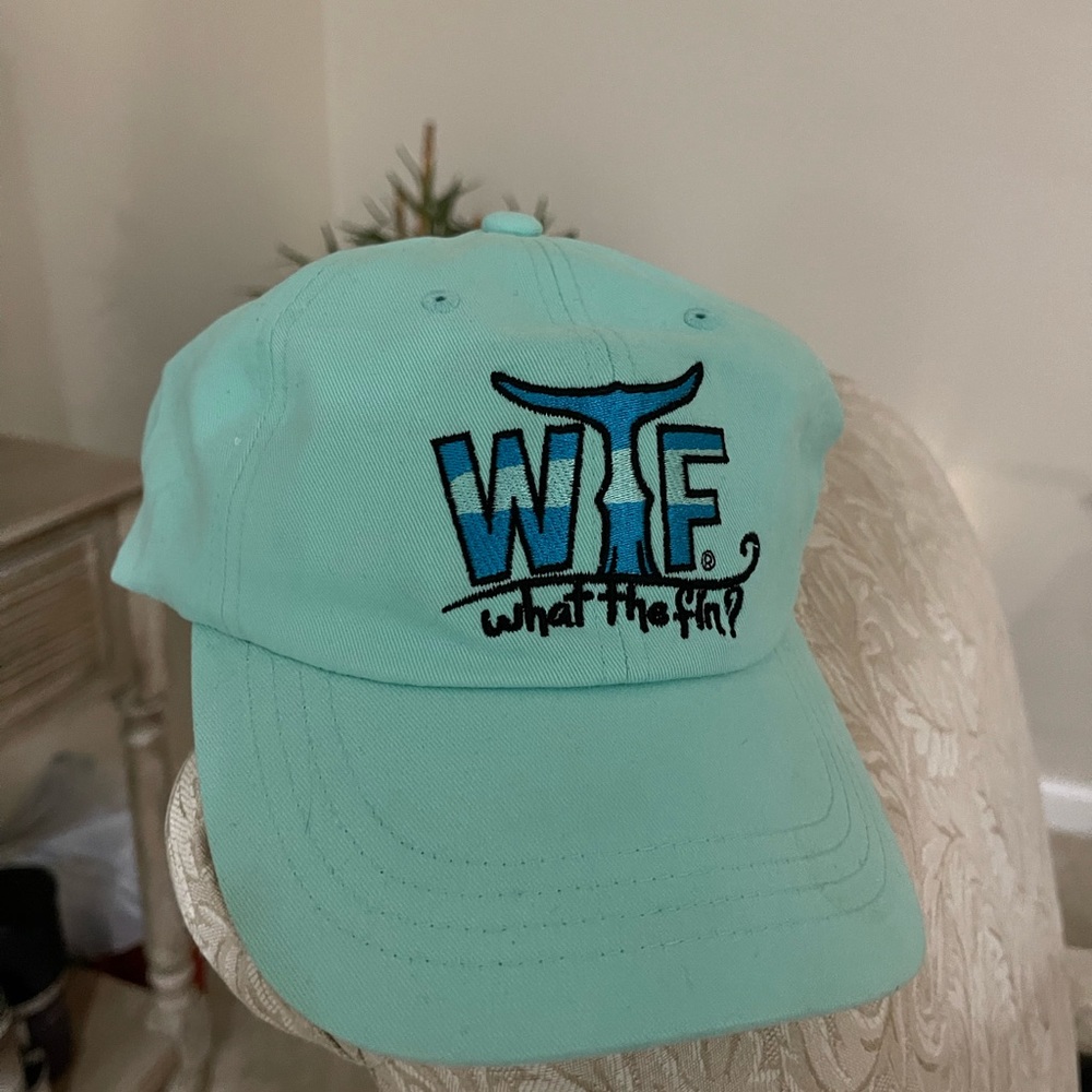 New Tq. what the fin? ball cap one Sz fits all buckle strap adjustable in back